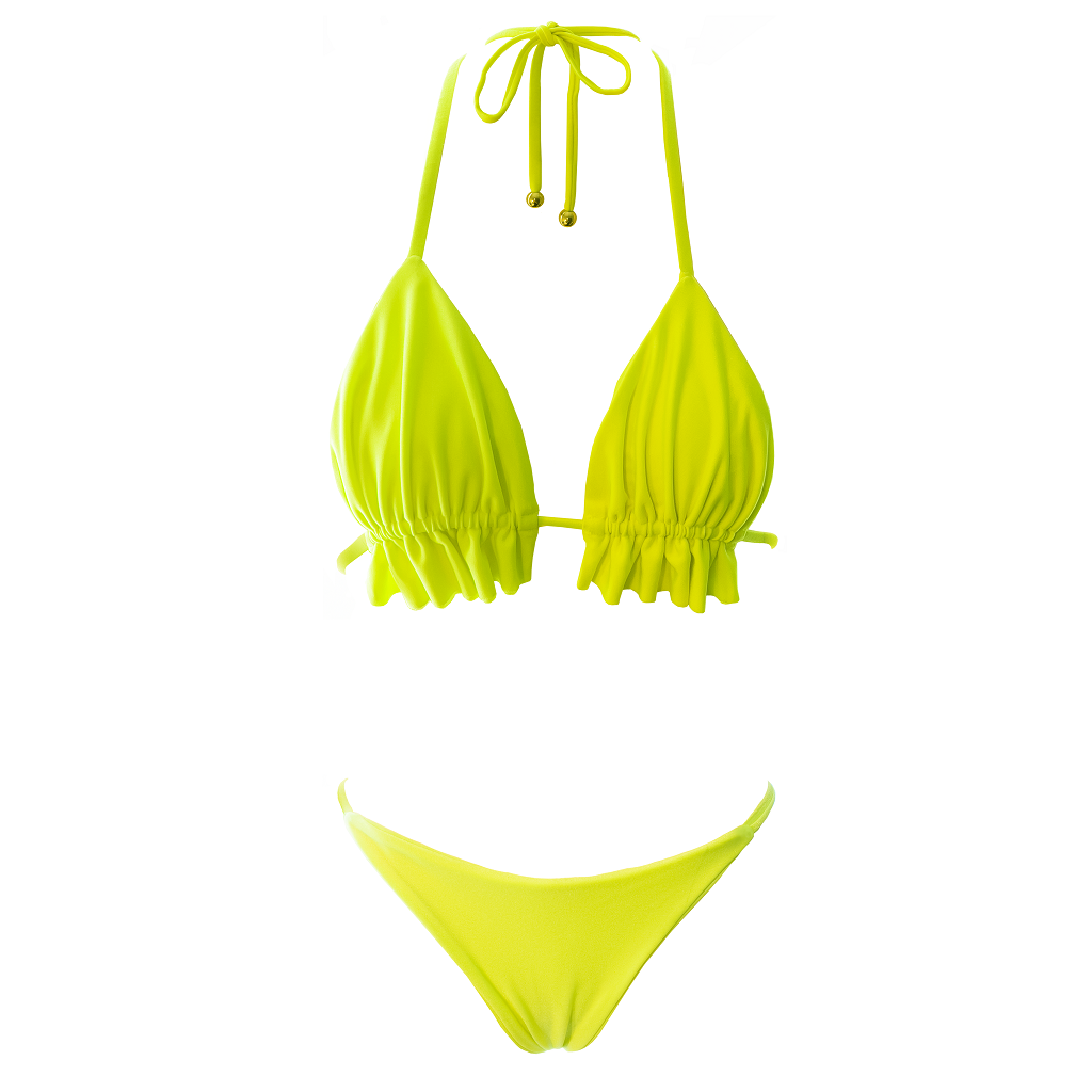 Mykonos Fluro Frills Yellow Top