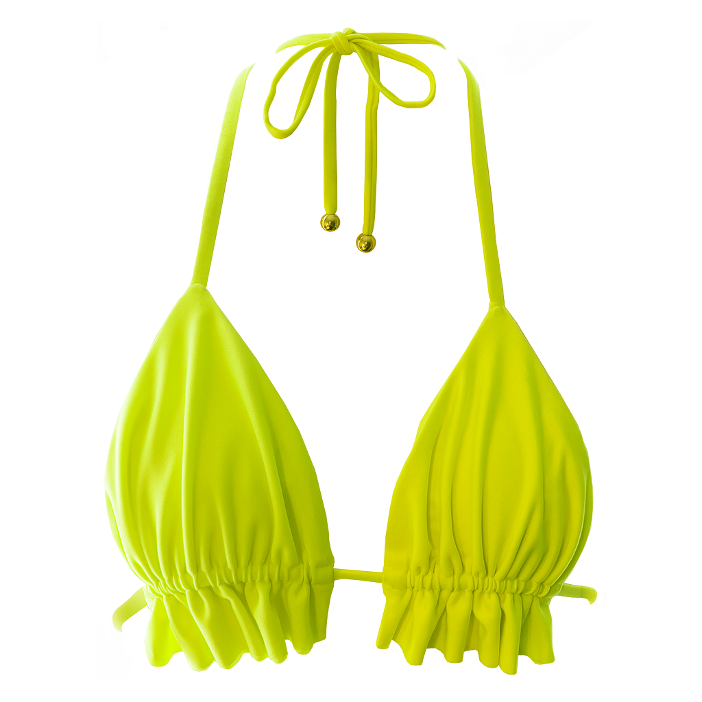 Mykonos Fluro Frills Yellow Top